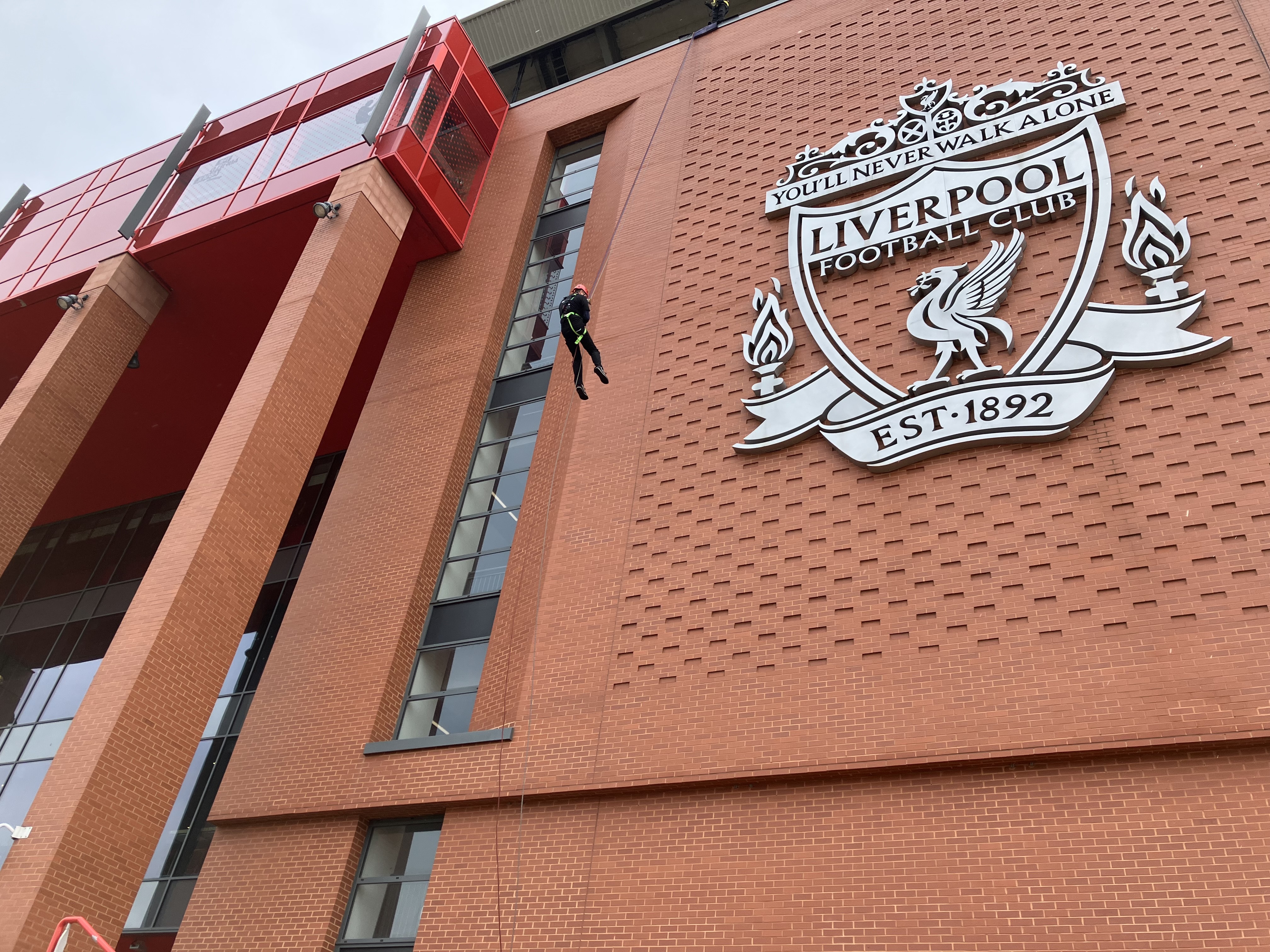 Braving heights at Anfield to support Mersey Cares image