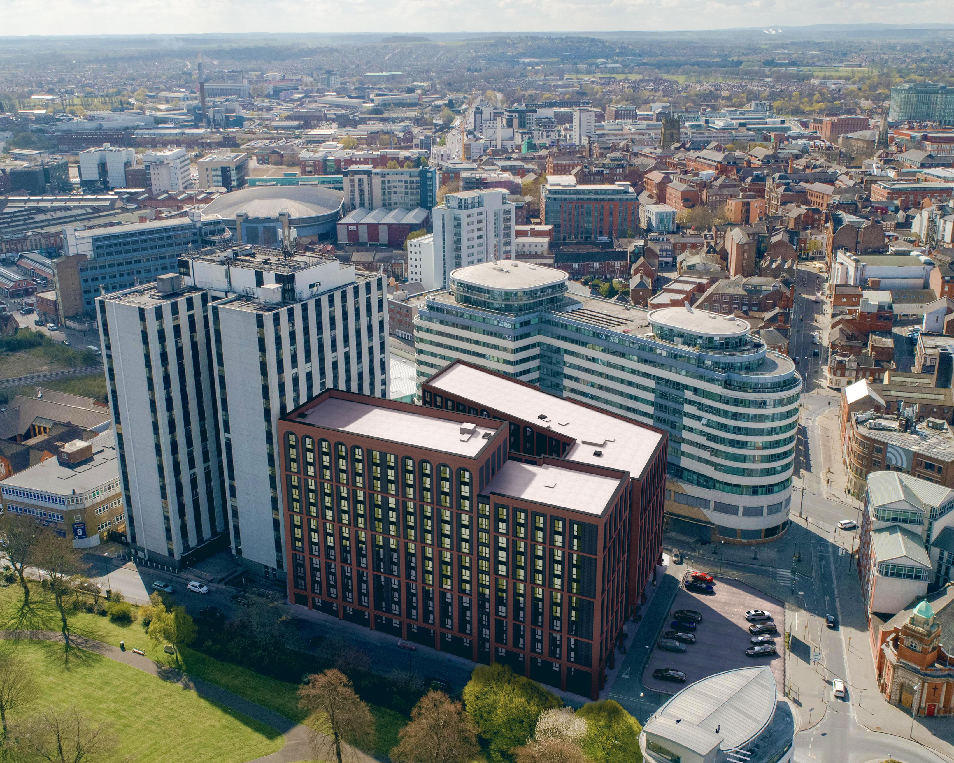 Proposed aerial view of Bendigo Building