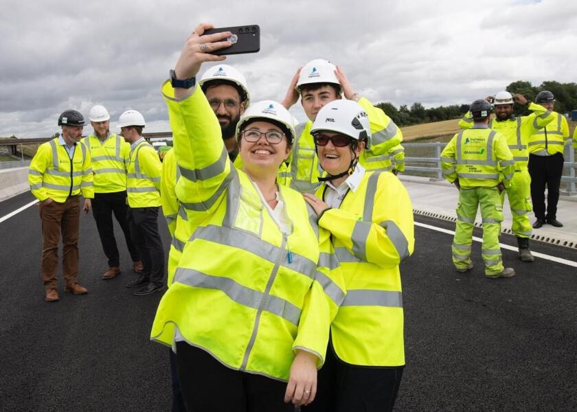 GRAHAM welcomes the first members of the public on the new Stockbury flyover