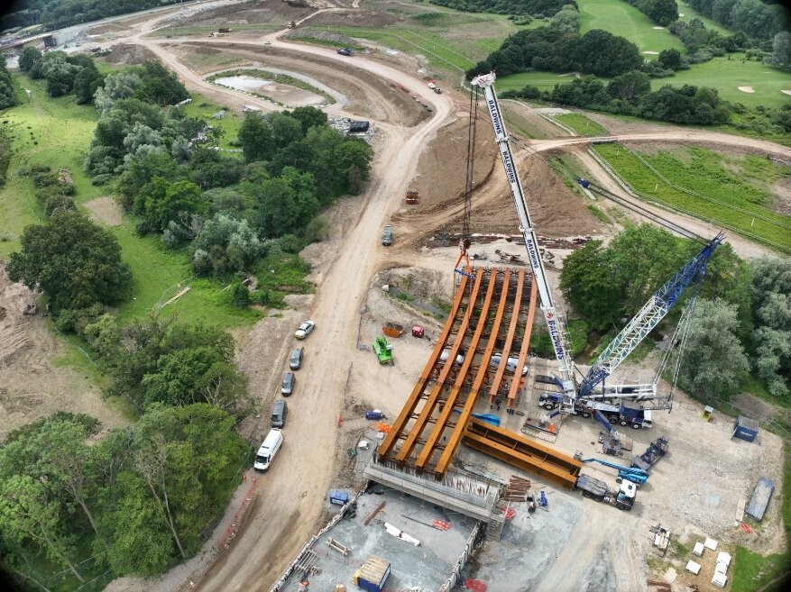 “Beaming with Success” as the last bridge beams are set in place on M25 junction 28 image